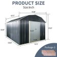 10 Ft X 12 Ft Outdoor Metal Storage Shed With Arch Roof With Lockable Doors For Backyard Garden Patio Lawn - Black Hot on Sale