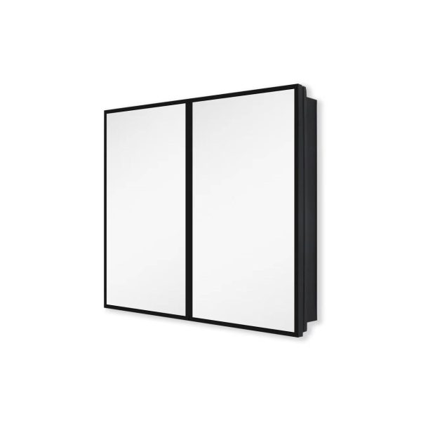 26X30  Black Metal Framed Wall Mount Or Recessed Bathroom Medicine Cabinet With Mirror - Black Fashion