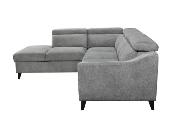 Wrenley - Chenille Sectional Sofa With Sleeper Storage - Gray on Sale