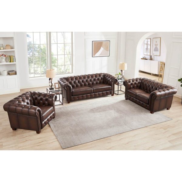 Versailles - Leather Sofa - Caramel Online Hot Sale