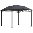 Outsunny - 10  x 10  Soft Top Patio Gazebo Outdoor Canopy With Unique Geometric Design Roof, All-Weather Steel Frame - Gray For Discount