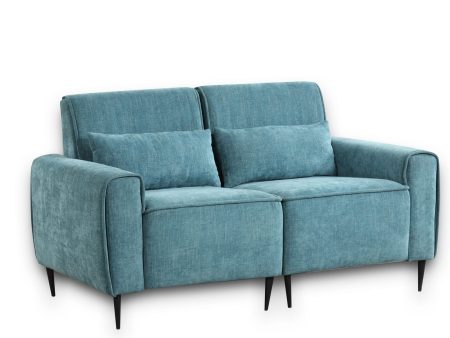 Valentina - Chenille Loveseat With Metal Legs And Throw Pillows For Sale