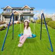 Metal Swing Stand With Saucer Outdoor Playground Metal Swing Set For Kids Outdoor Play Equipment - Antique Blue Cheap