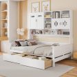 Wooden Daybed With 2 Drawers, And All-In-One Cabinet And Shelf For Discount