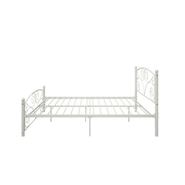 Unique Flower Sturdy System Metal Bed Frame With Headboard And Footboard on Sale