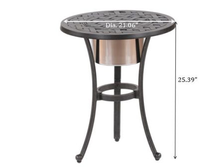 21  Cast Aluminum Round Table With Ice Bucket Online Hot Sale