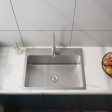 24  Stainless Steel Washing Sink With Faucet Hoses And Drain Head Only (Update) - Silver Fashion