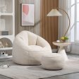 Bedding Bean Bag Sofa Chair High Pressure Foam Bean Bag Chair Adult Material With Padded Foam Padding Compressed Bean Bag With Footrest Online