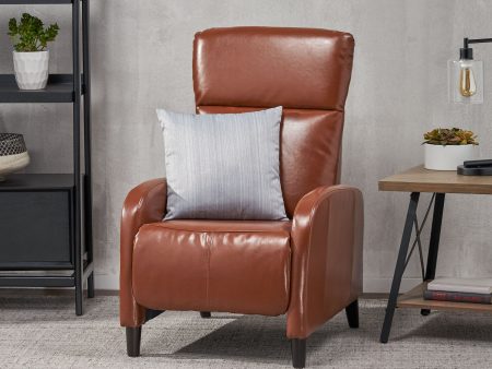 Wide Faux Leather Push Back Standard Recliner - Hazelnut Online now