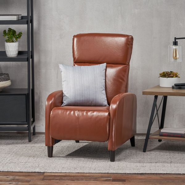 Wide Faux Leather Push Back Standard Recliner - Hazelnut Online now