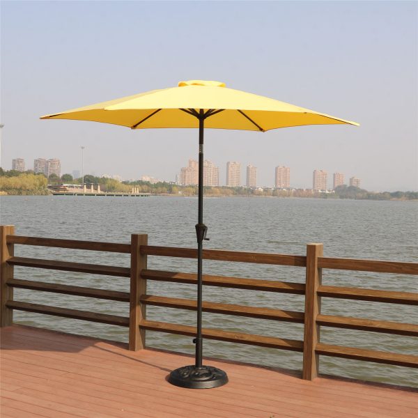 8.8  Outdoor Aluminum Patio Umbrella, Market Umbrella With 33 Pounds Round Resin Umbrella Base Lift For Sale