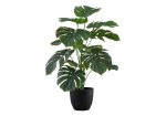 24  Tall, Artificial Plant, Monstera, Indoor, Faux, Fake, Table, Greenery, Potted, Real Touch, Decorative - Green   Black Supply