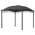 Outsunny - 10  x 10  Soft Top Patio Gazebo Outdoor Canopy With Unique Geometric Design Roof, All-Weather Steel Frame - Gray For Discount