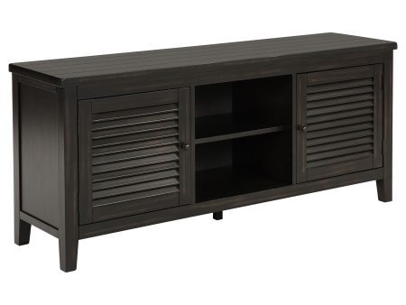 Concord - 2-Door 60  TV Stand Console - Distressed Java For Sale