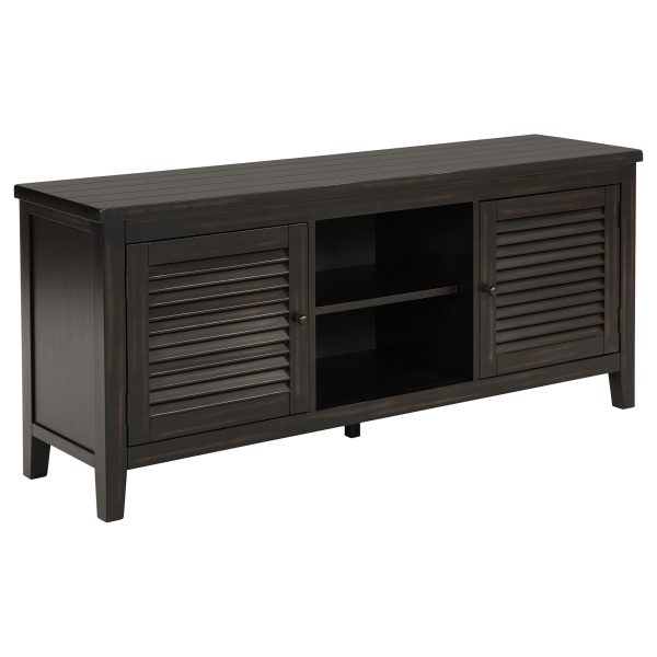 Concord - 2-Door 60  TV Stand Console - Distressed Java For Sale