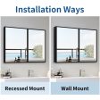 26X30  Black Metal Framed Wall Mount Or Recessed Bathroom Medicine Cabinet With Mirror - Black Fashion