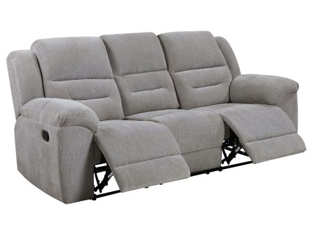 Gilson - Chenille Upholstered Reclining Sofa - Gray For Discount