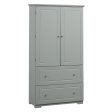 Wide Bathroom Storage Cabinet, Freestanding Storage Cabinet With Two Drawers And Adjustable Shelf, MDF Board With Painted Finish - Gray Cheap