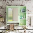 Wall Mounted Bathroom Storage Cabinet, Medicine Cabinets With Large Mirror Door, Adjustable Shelves And Three Open Storage Levels(Not Include Bathroom Vanity) Supply