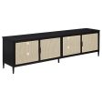 Amherst - 4-Door 78  Metal TV Stand Media Console - Black Fashion