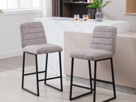 Low Bar Stools (Set of 2) Bar Chairs For Living Room Party Room Kitchen, Upholstered Kitchen Breakfast Bar Stools With Footrest Fashion