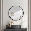 24X24  Black Metal Framed Wall Mount Bathroom Medicine Cabinet With Mirror - Black   Silver on Sale