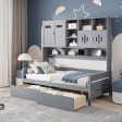 Wooden Daybed With 2 Drawers, And All-In-One Cabinet And Shelf For Discount