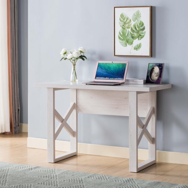 Writing Desk Laptop Table Desk Work Table - White Oak   White Wash Cream Fashion