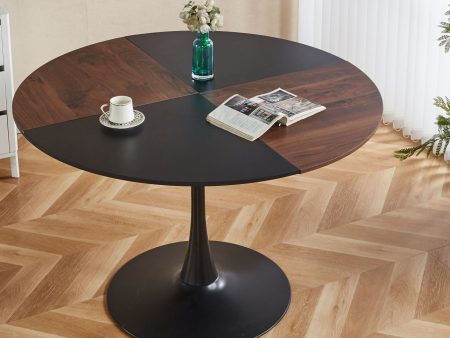 Tulip Round Dining Table, Office Table, Coffee Table - Brown Online now