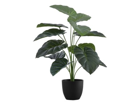 24  Tall, Artificial Plant, Alocasia, Indoor, Faux, Fake, Table, Greenery, Potted, Real Touch, Decorative - Green   Black Sale