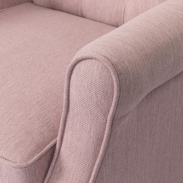 Wide Manual Wing Chair Recliner - Light Pink Supply