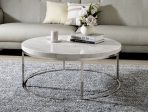 Zaidee - Mable Top Nickel Coffee Table - White For Cheap