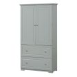 Wide Bathroom Storage Cabinet, Freestanding Storage Cabinet With Two Drawers And Adjustable Shelf, MDF Board With Painted Finish - Gray Cheap