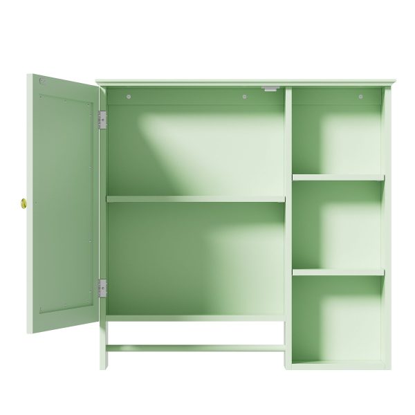 Wall Mounted Bathroom Storage Cabinet, Medicine Cabinets With Large Mirror Door, Adjustable Shelves And Three Open Storage Levels(Not Include Bathroom Vanity) Supply