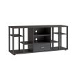 Contemporary TV Stand With Ten Shelves And One Drawer - Gray Supply