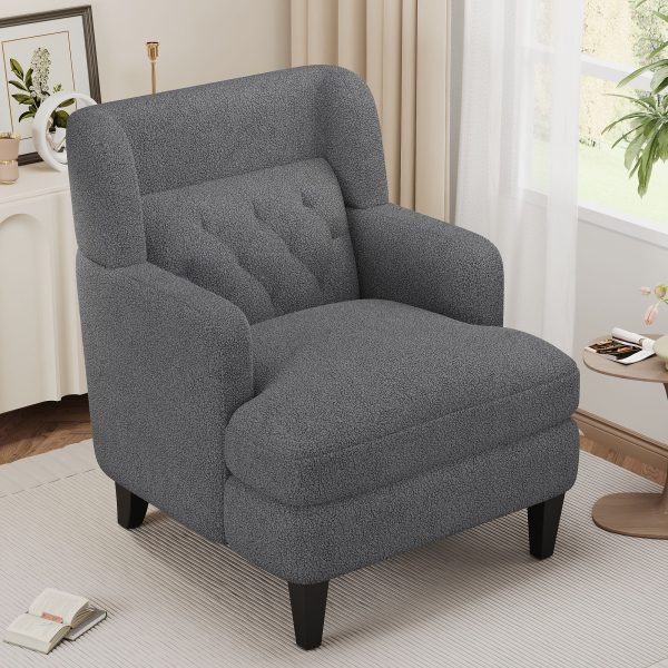 Upholstered Accent Chair Tufted Armchair For Living Room And Bedroom For Cheap