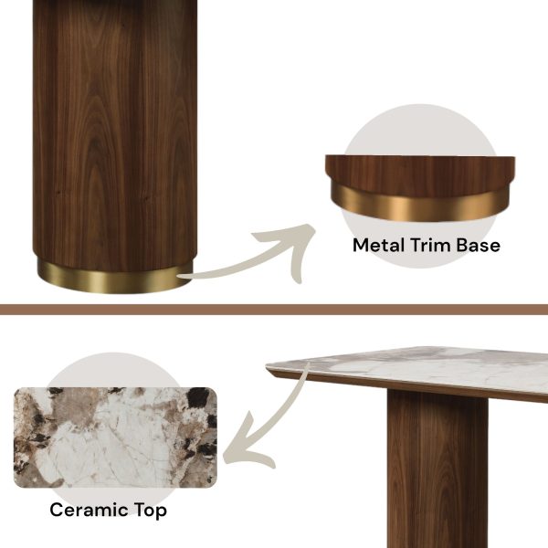 Willene - Ceramic Top Dining Table - Walnut For Cheap