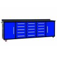 Storage Cabinet With Work Bench (15 Drawers & 2 Cabinets) - Blue Discount