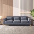 Velvet Sofa With Pillows And Gold Finish Metal Leg For Living Room Online now