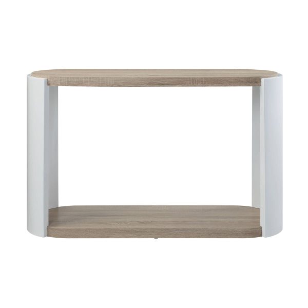 Zoma - High Gloss Sofa Table - Oak   White Online Sale