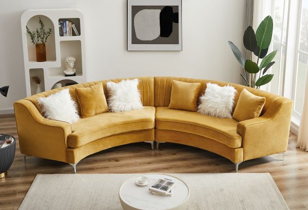 Velvet Curved Sofa Hot on Sale