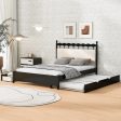 Wooden Storage Platform Bed, With 2 Big Drawers & Trundle For Discount