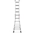 22  Aluminum Multi-Position Ladder With Wheels, 300 Lbs Weight Rating - Metallic Gray Online Hot Sale