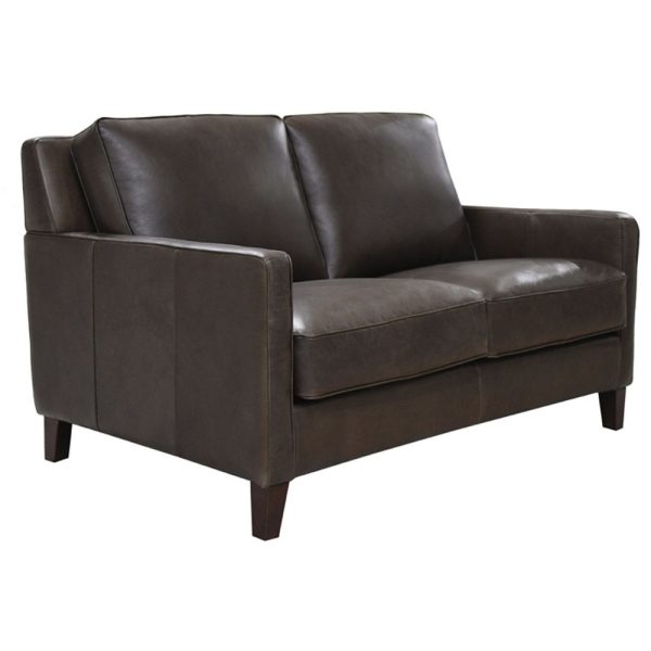 Ashby - Waxy Pull Up Leather Loveseat - Dark Granite For Discount