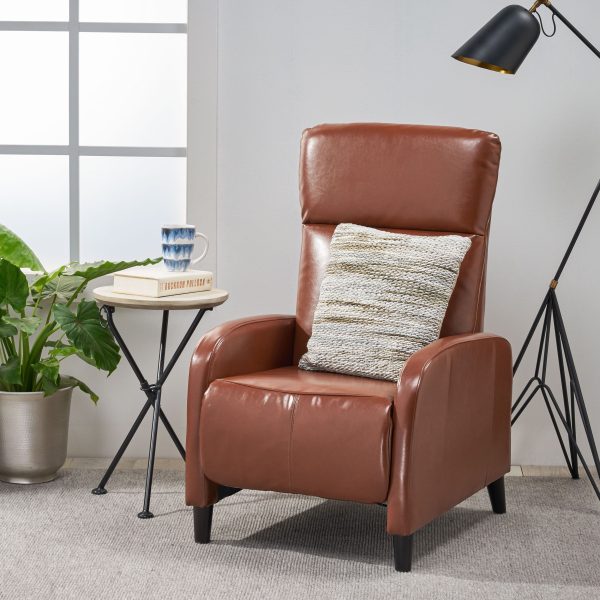 Wide Faux Leather Push Back Standard Recliner - Hazelnut Online now