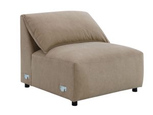 Veata - Suede Sectional Sofa With Right Hand Facing Chaise - Light Brown on Sale