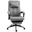 Vinsetto - Executive Linen-Feel Fabric Office Chair High Back Swivel Task Chair With Adjustable Height Upholstered Retractable Footrest, Headrest And Padded Armrest - Light Gray Cheap