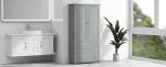 Wide Bathroom Storage Cabinet, Freestanding Storage Cabinet With Two Drawers And Adjustable Shelf, MDF Board With Painted Finish - Gray Cheap