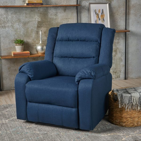 Wide - Power Standard Recliner - Navy Blue Online Sale