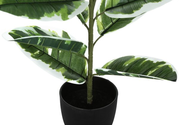 27  Tall, Artificial Plant, Rubber, Indoor, Faux, Fake, Table, Greenery, Potted, Real Touch, Decorative - Green   Black Fashion